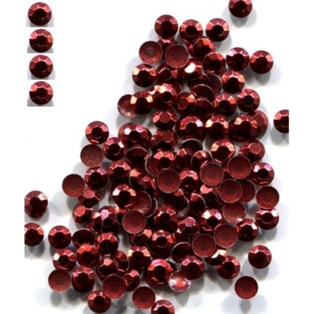Rhinestuds Faceted Metal RED  4mm Iron‎ on       2 Gross  288 Pieces